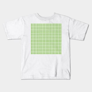 Green Polka Dots on White Background Kids T-Shirt